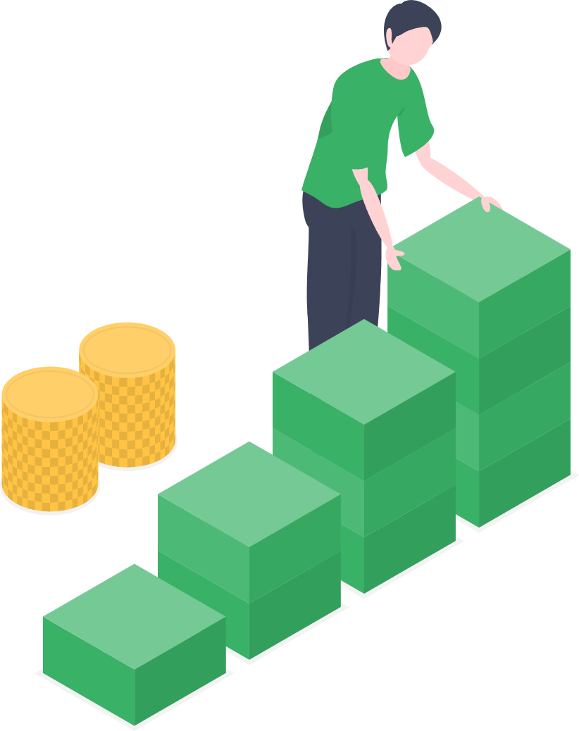 貯金を積み上げている人